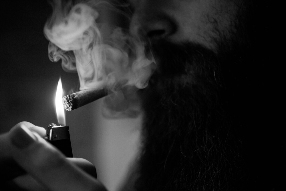 Smoking cannabis stems