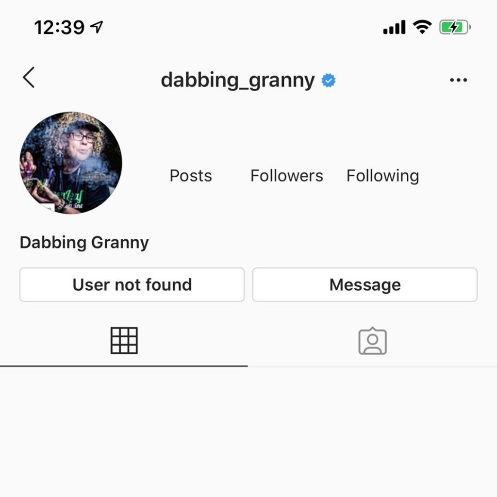Dabbing Granny Instagram account was deleted