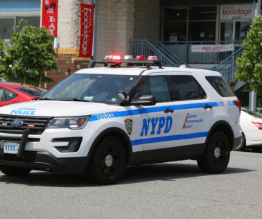 NYPD provides security during Bay Fest street festival on Sheepshead Bay in Brooklyn